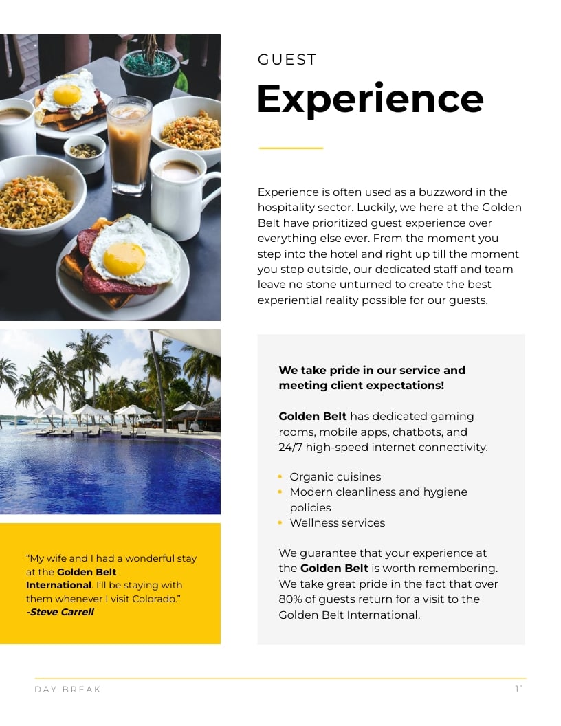 Sleek Golden Belt International Hotel Magazine Template - Slide 11 Sleek Golden Belt International Hotel Magazine Template - Slide 11