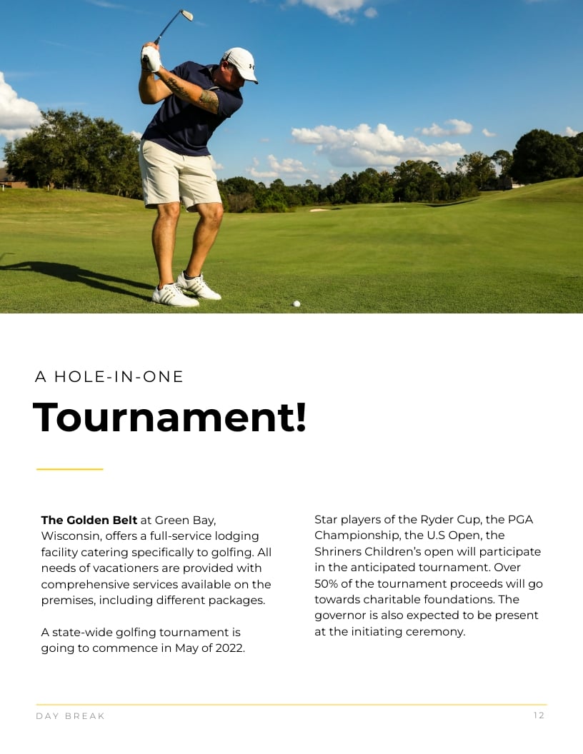 Sleek Golden Belt International Hotel Magazine Template - Slide 12 Sleek Golden Belt International Hotel Magazine Template - Slide 12