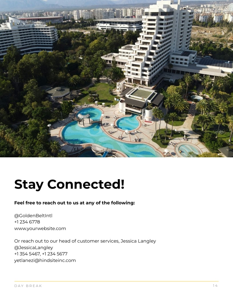 Sleek Golden Belt International Hotel Magazine Template - Slide 14 Sleek Golden Belt International Hotel Magazine Template - Slide 14