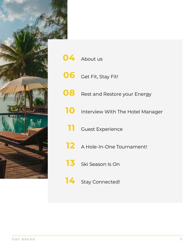 Sleek Golden Belt International Hotel Magazine Template - Slide 3 Sleek Golden Belt International Hotel Magazine Template - Slide 3