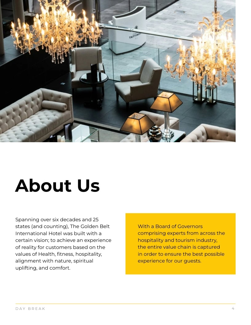 Sleek Golden Belt International Hotel Magazine Template - Slide 4 Sleek Golden Belt International Hotel Magazine Template - Slide 4
