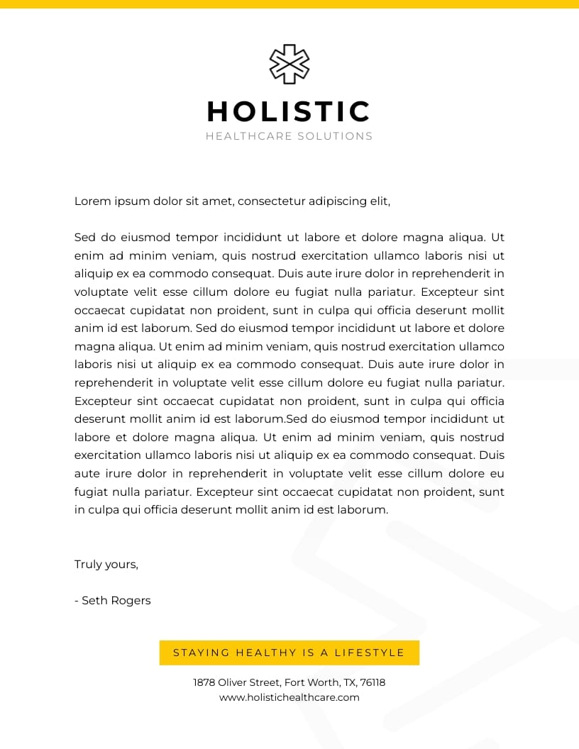 Sleek Health Consultants Letterhead Template