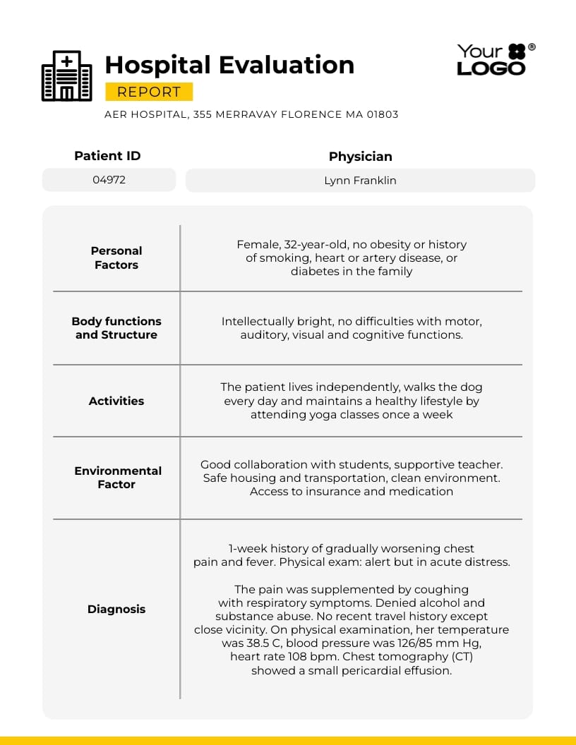 Patient Report Template