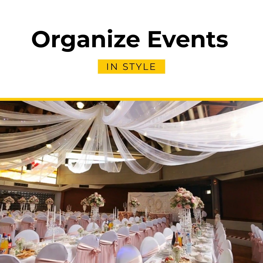 Sleek Hotel Event Space Promo Video Square Template