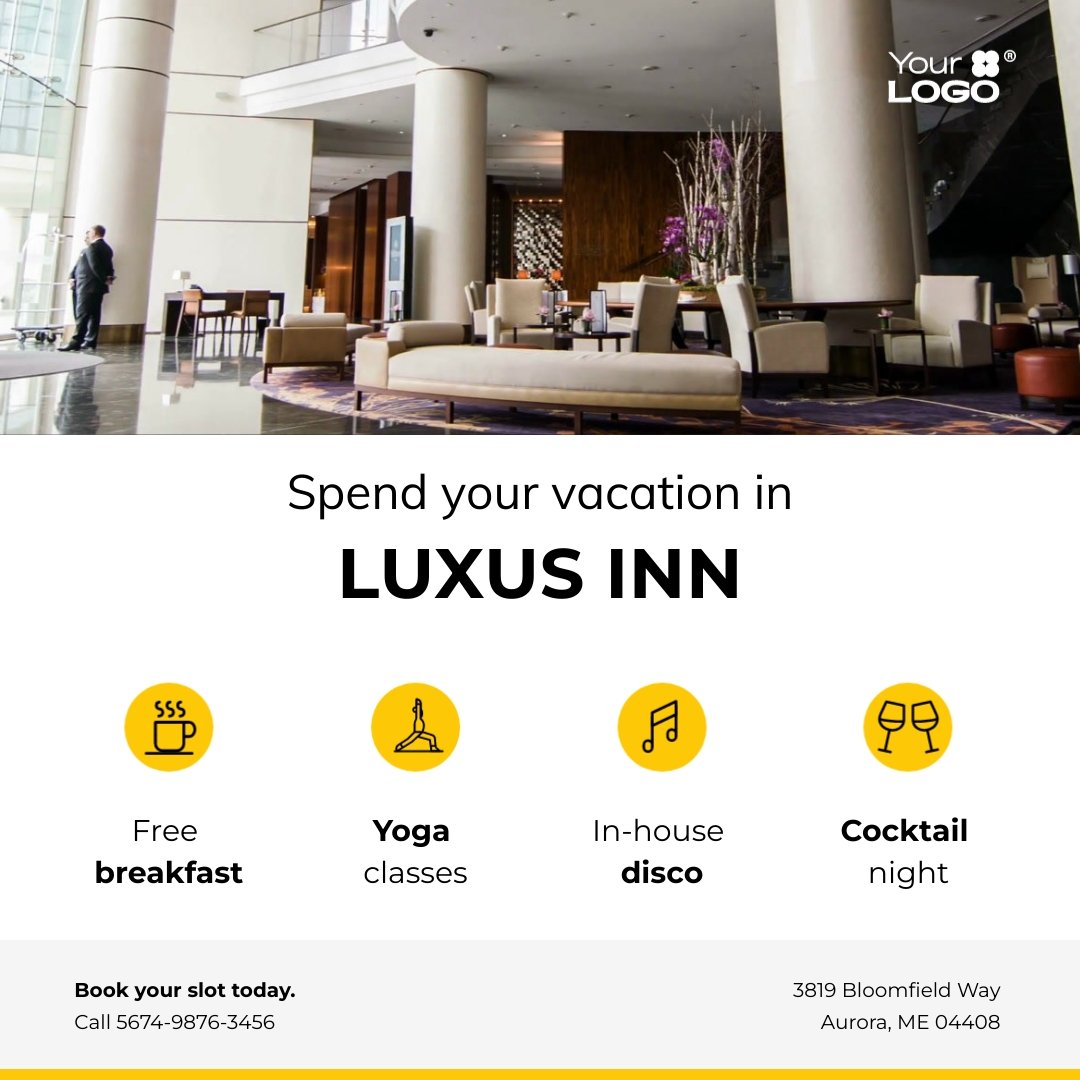 Sleek Hotel Promo Video Square Template