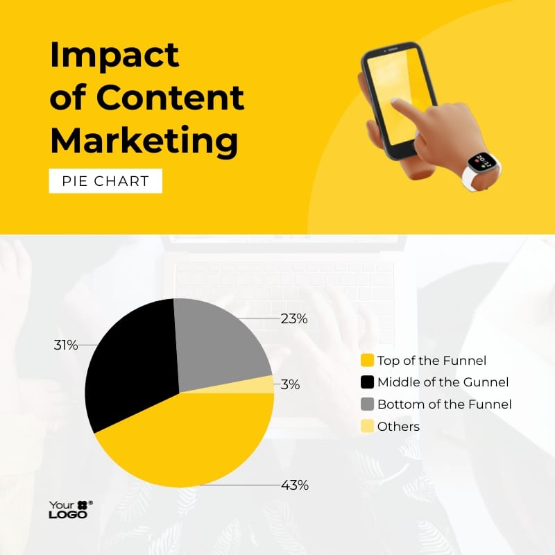 Percentage Pie Chart Square Template