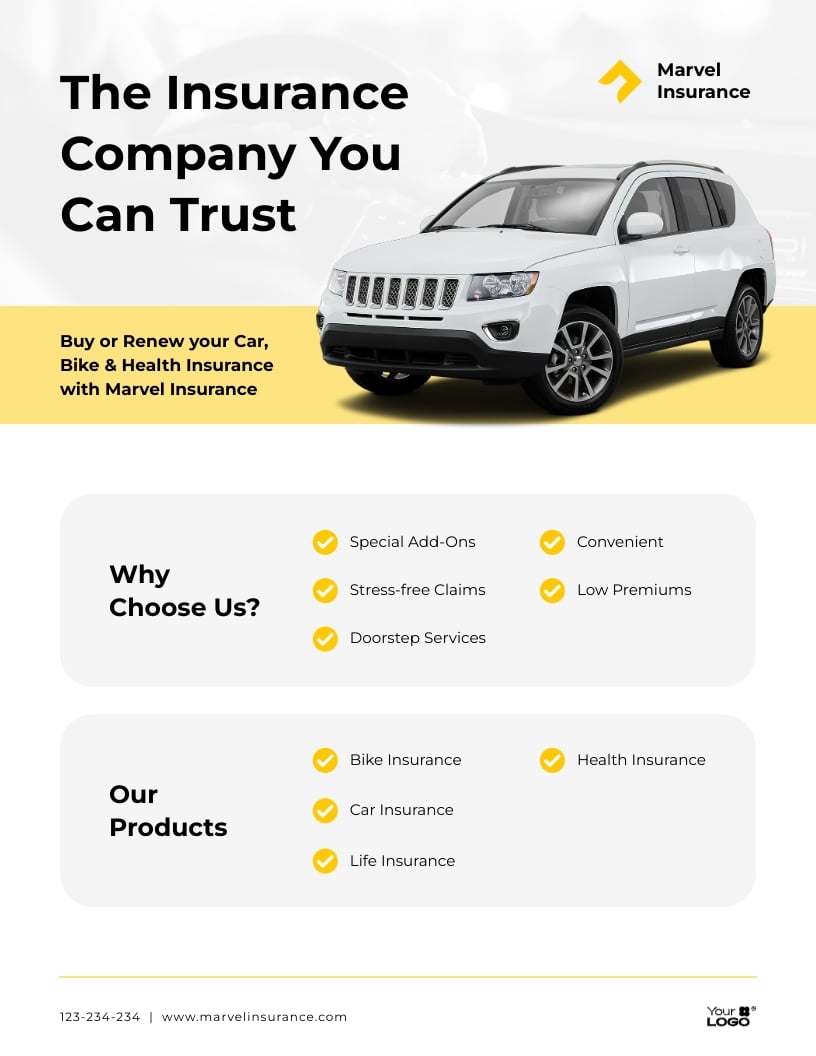 Sleek Insurance Company Flyer Template