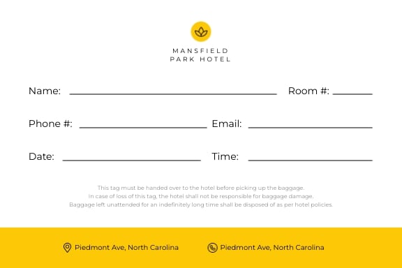 Sleek Luggage Tag Template