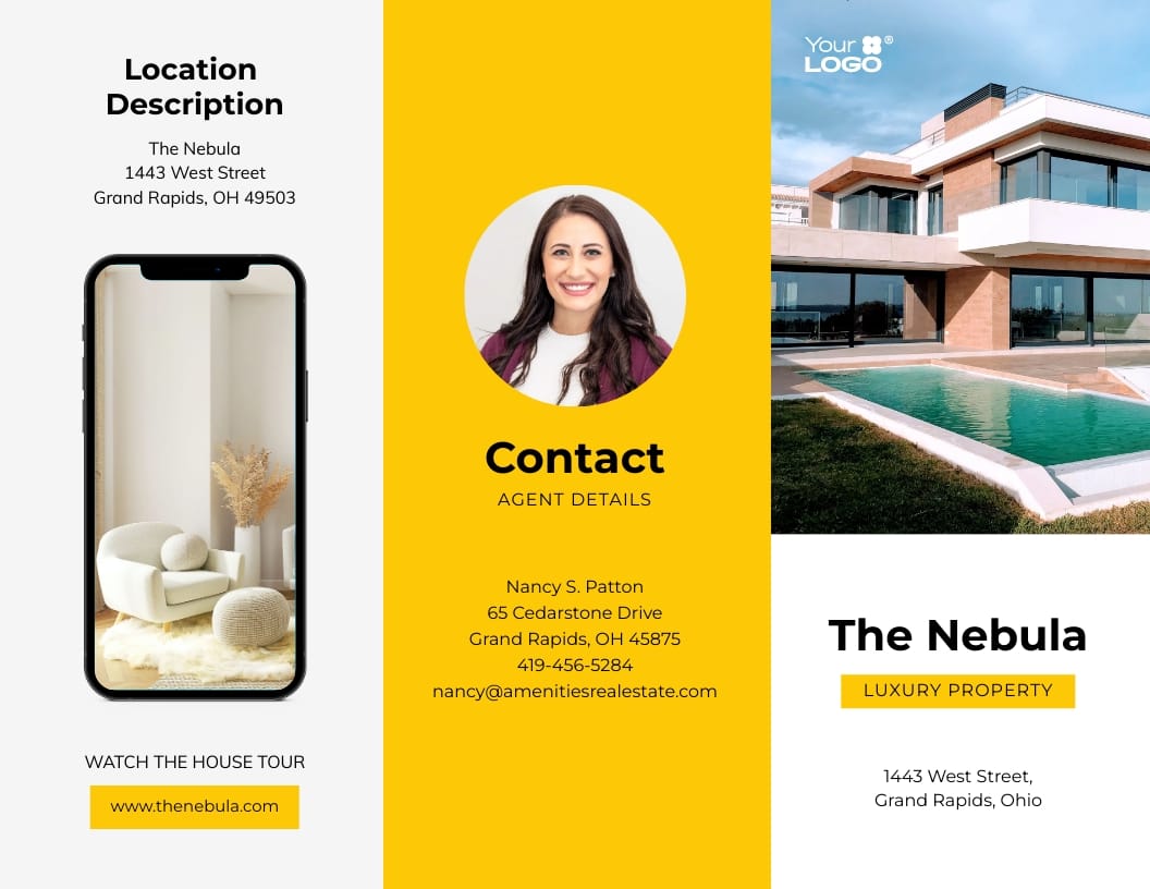 Sleek Luxury Property Trifold Brochure Template