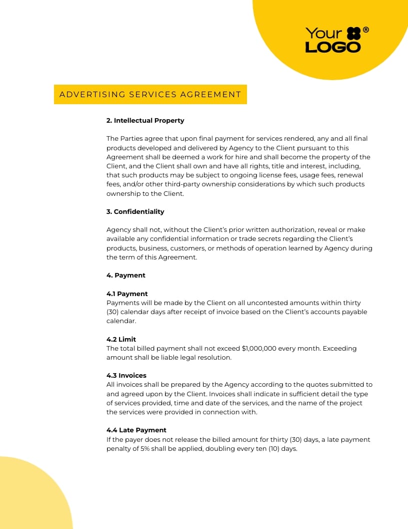Advertising Agency Contract Template - Slide 3 Advertising Agency Contract Template - Slide 3