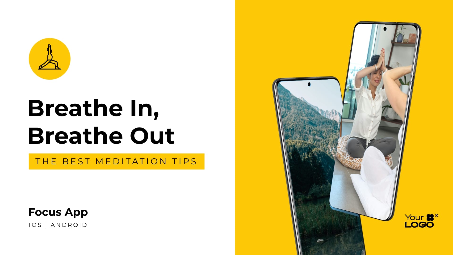 Sleek Meditation App Mockup Template
