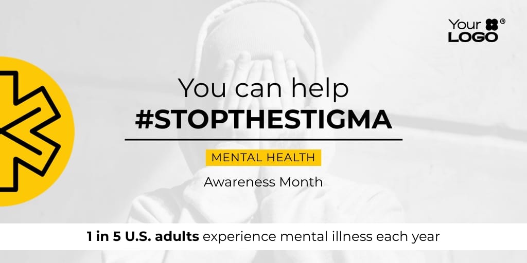 Sleek Mental Health Awareness Twitter Post Template