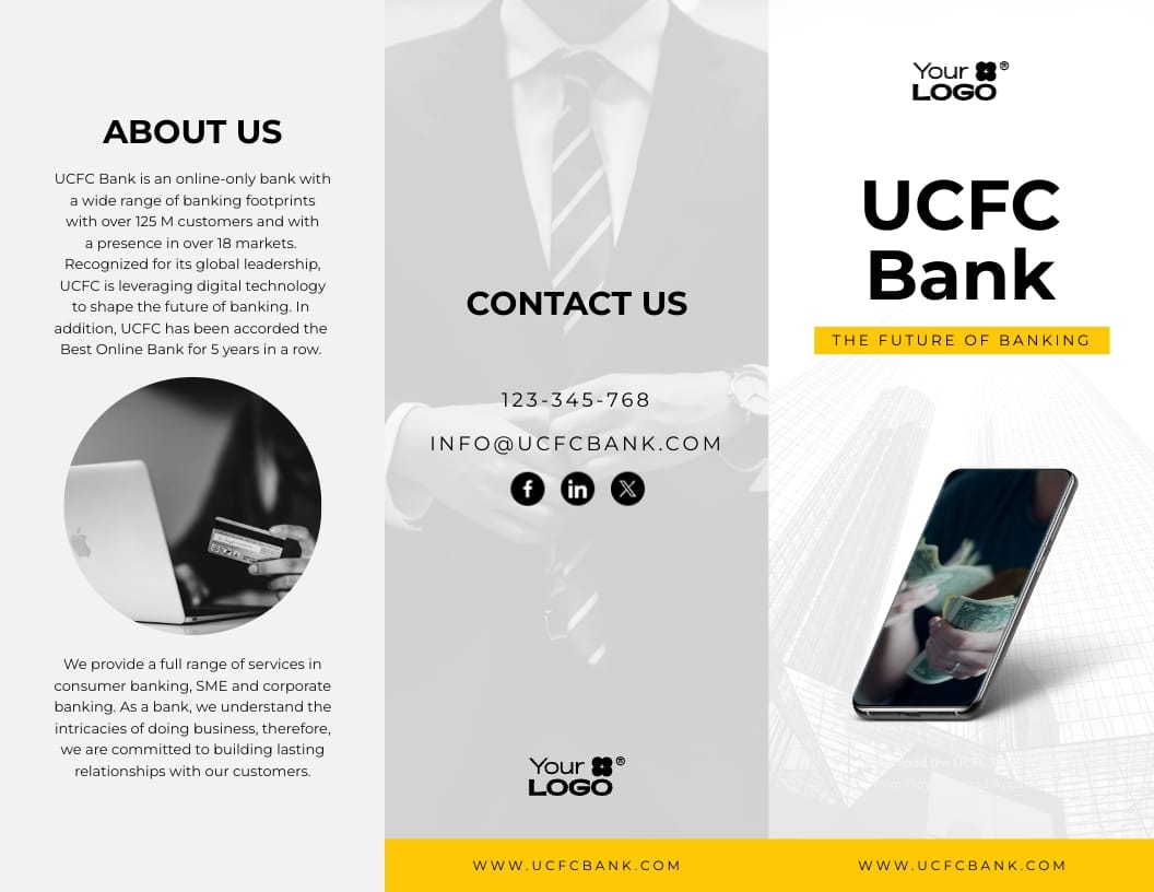 Sleek Online Bank Brochure Template