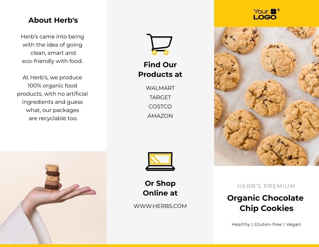 Sleek Organic Cookies Brochure Template