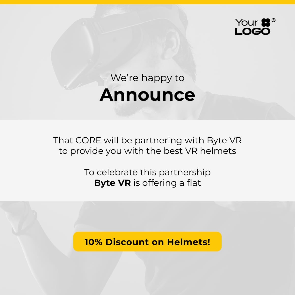 Sleek Partnership Announcement LinkedIn Post Template