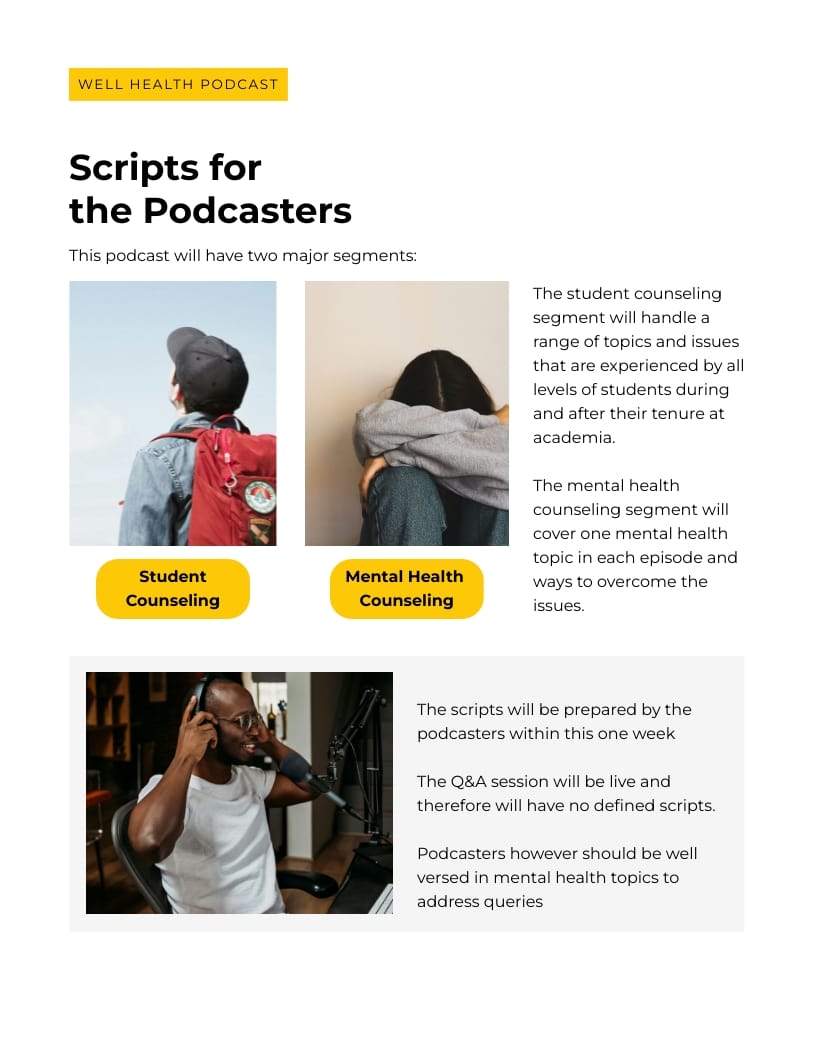 Podcast Creative Brief Template Visme