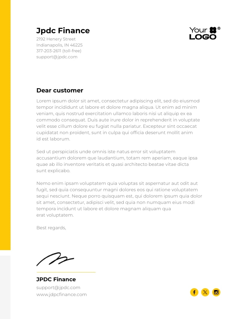 Sleek Private Bank Letterhead Template
