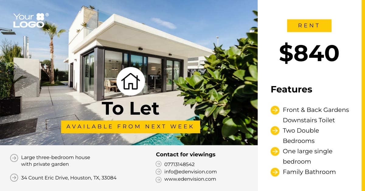Sleek Property Listing Facebook Post Template