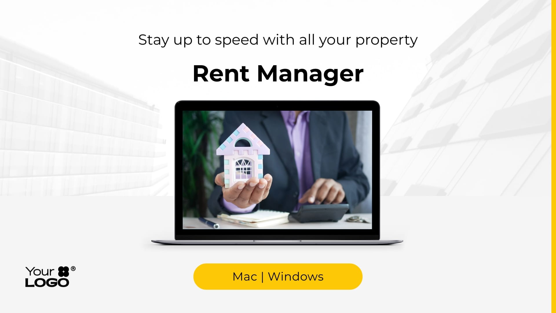 Sleek Property Management Software Mockup Template