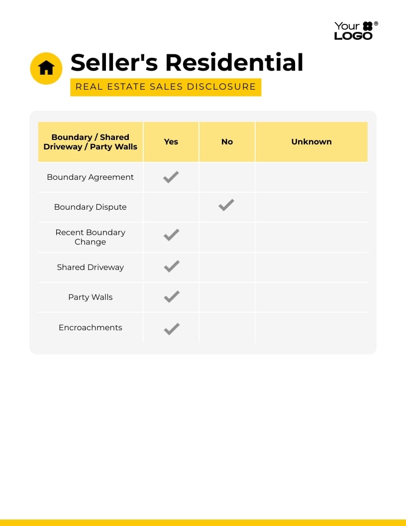 Sleek Property Seller Disclosure Template - Slide 6 Sleek Property Seller Disclosure Template - Slide 6