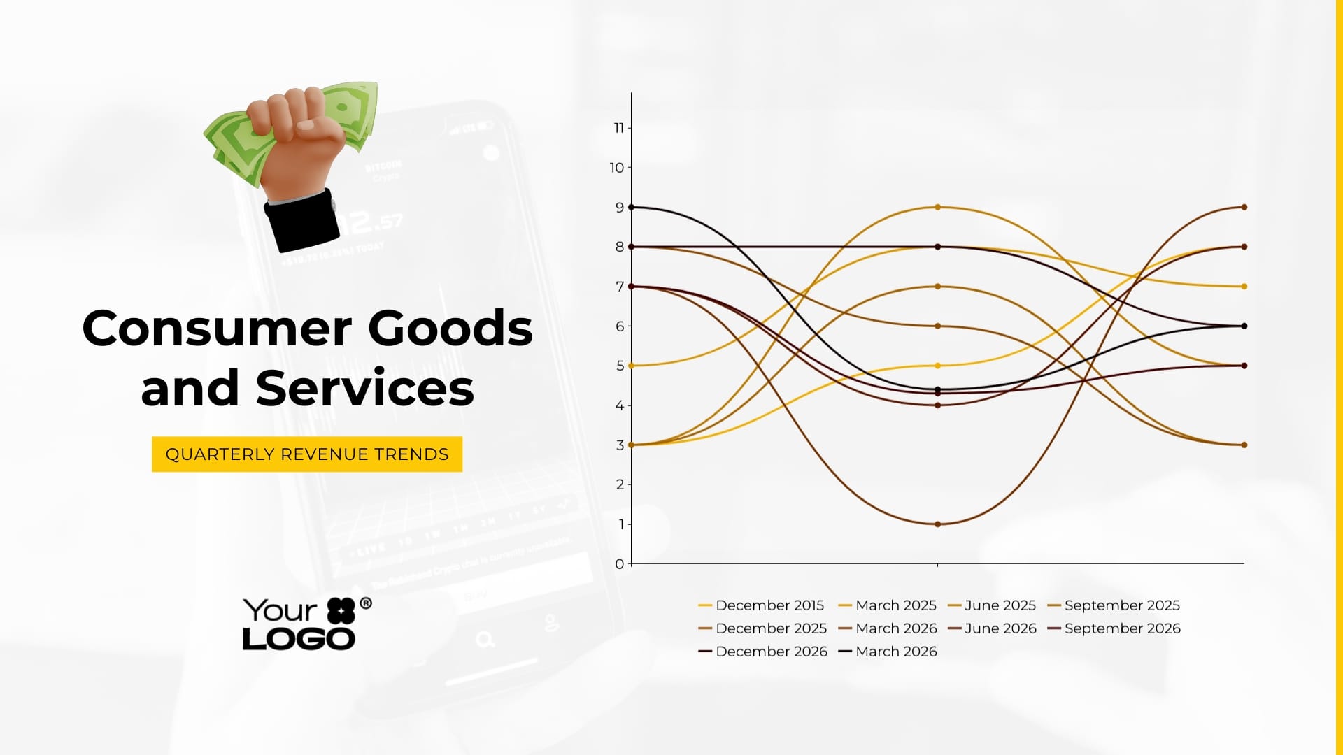 Sleek Quarterly Revenue Trends Line Graph Template