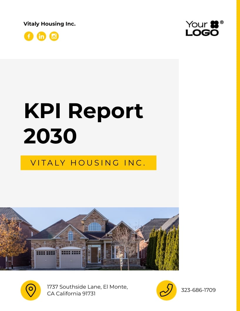 Sleek Real Estate KPIs Report Template