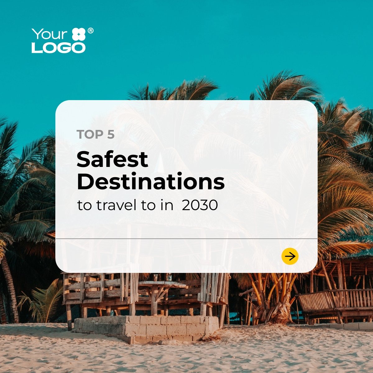 Sleek Safest Travel Destinations Instagram Carousel Post Template