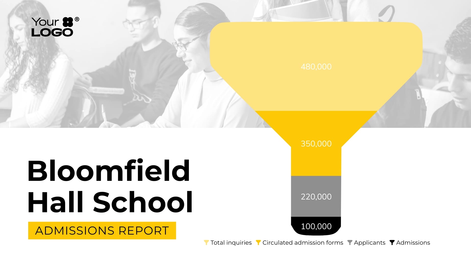 Sleek School Admissions Funnel Chart Template