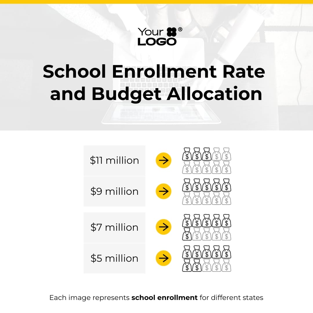 Sleek School Enrollment Pictogram Square Template