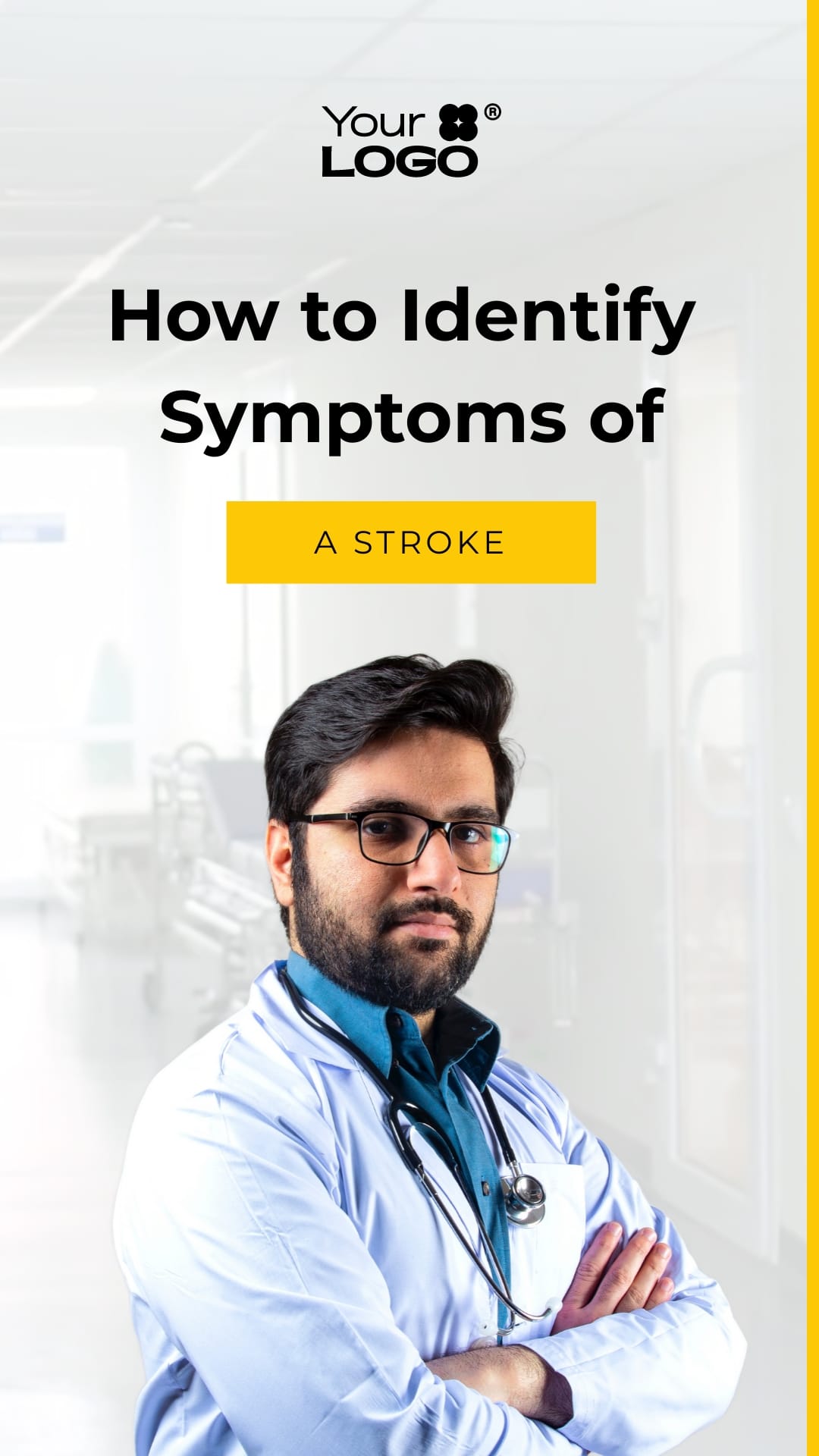 Sleek Symptoms of a Stroke Explainer Video Vertical Template