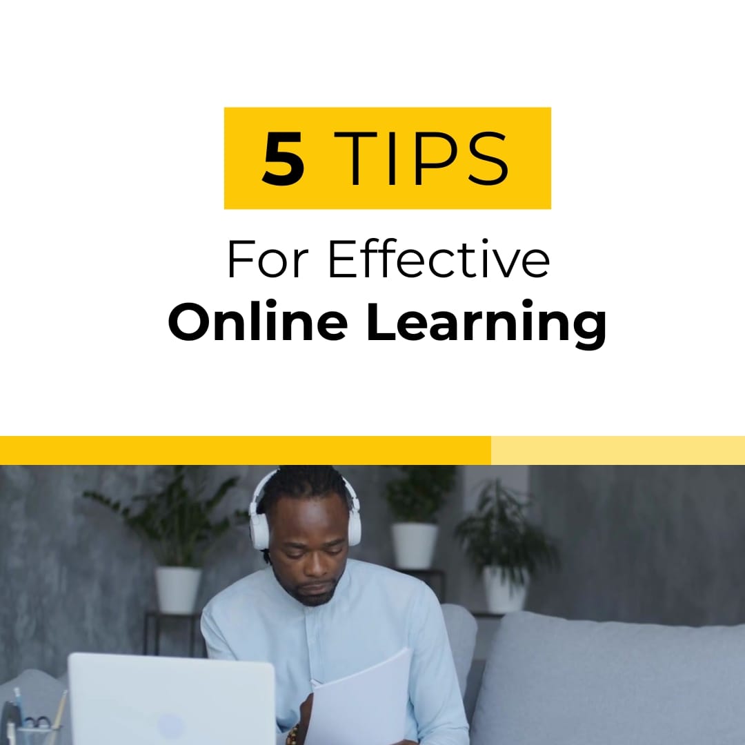 Sleek Tips for Effective Online Learning Listicle Video Square Template