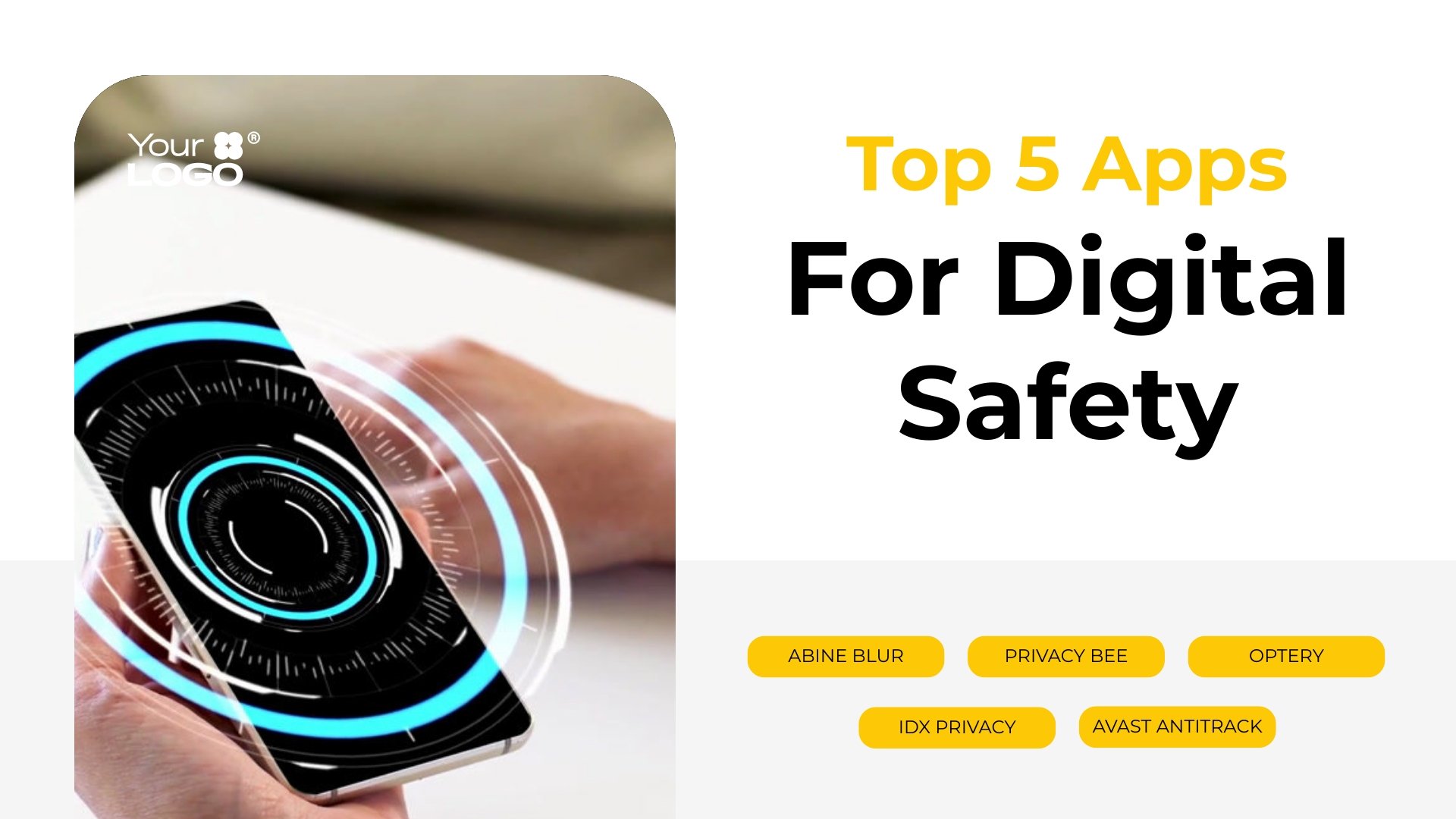 Sleek Top Apps For Digital Safety Listicle Video Template