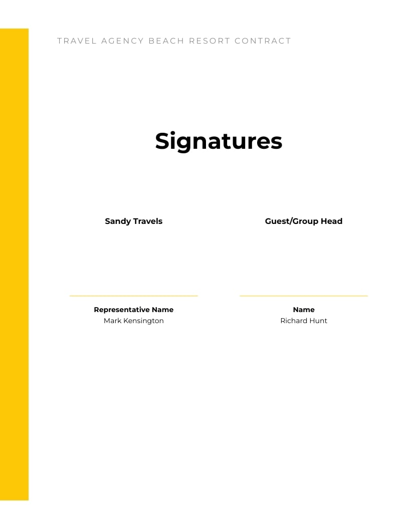 Sleek Travel Agency Beach Resort Contract Template - Slide 6 Sleek Travel Agency Beach Resort Contract Template - Slide 6