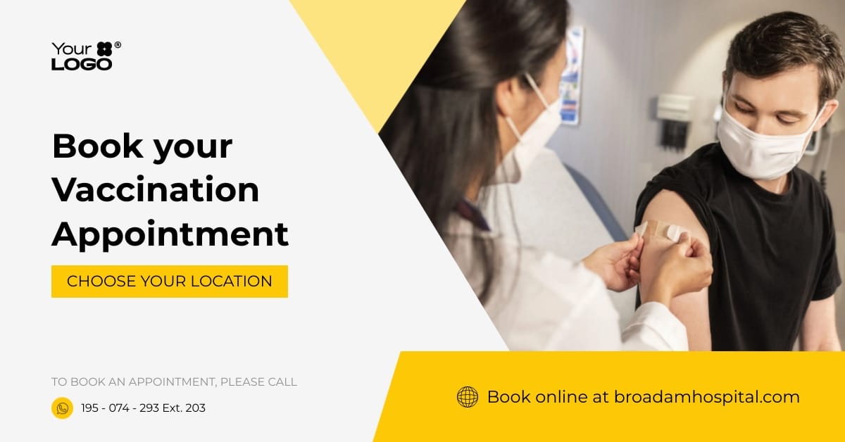 Sleek Vaccination Appointment Facebook Post Template