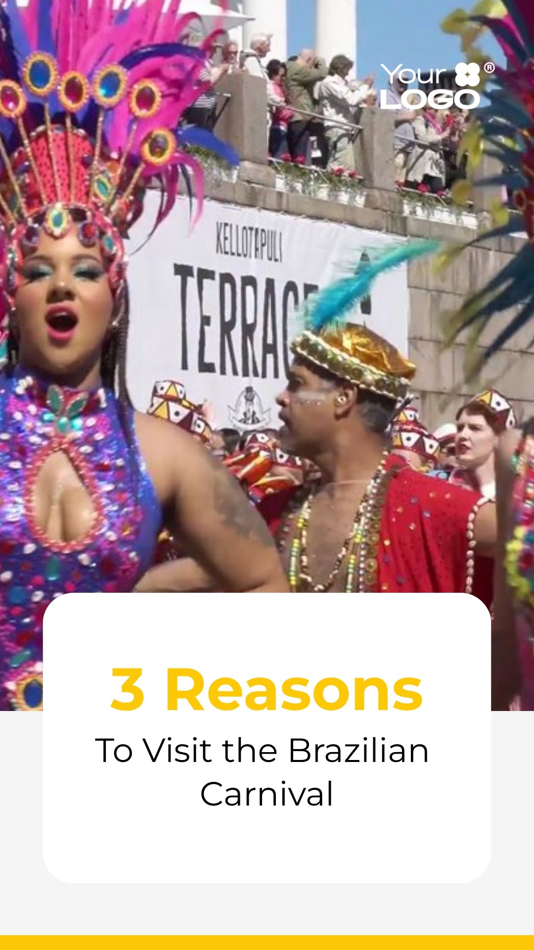 Sleek Visit The Brazilian Carnival Listicle Video Vertical Template