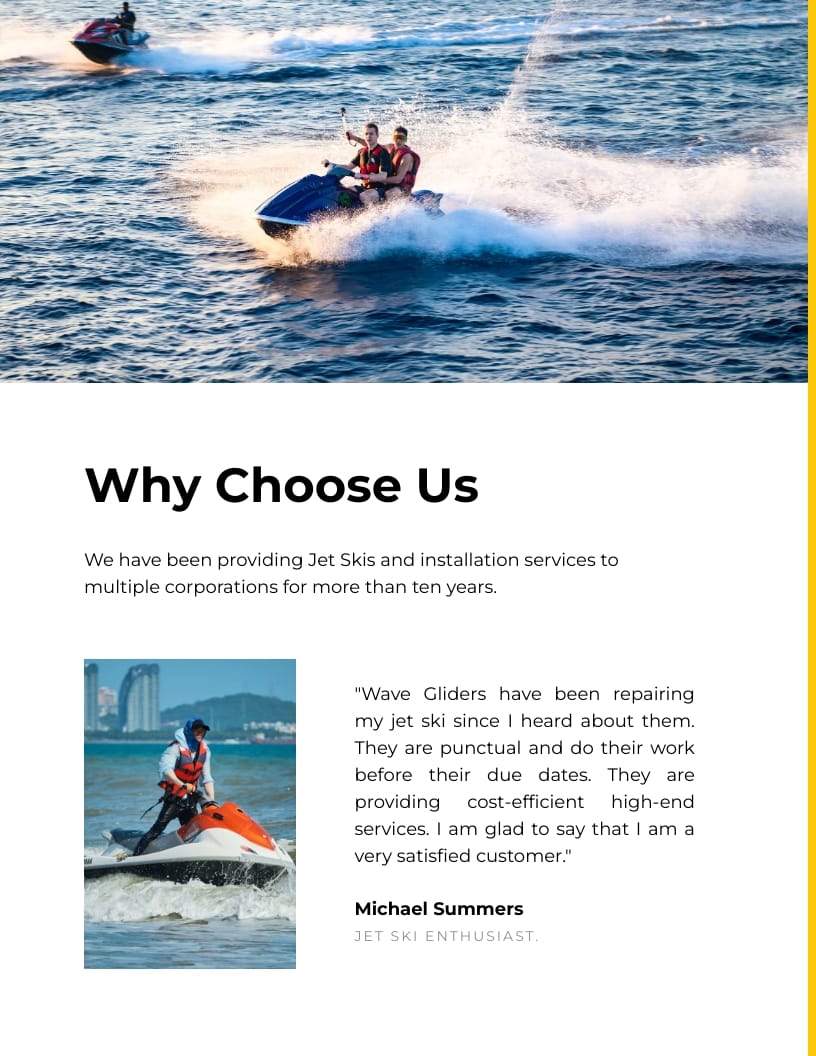 Sleek Wave Glider Jet Skis Proposal Template - Slide 7 Sleek Wave Glider Jet Skis Proposal Template - Slide 7