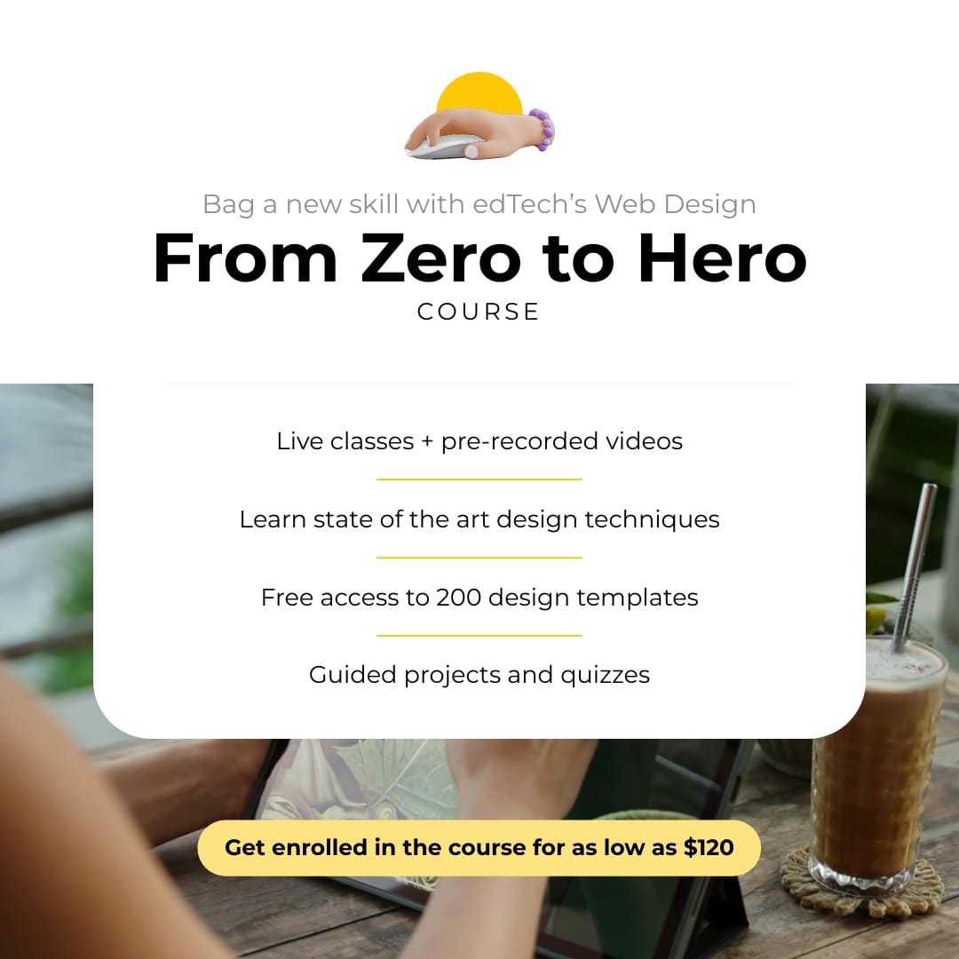 Sleek Web Design Online Course Promo Video Square Template