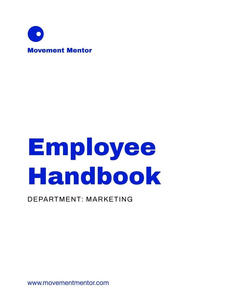 Small Business Employee Handbook Template Small Business Employee Handbook Template
