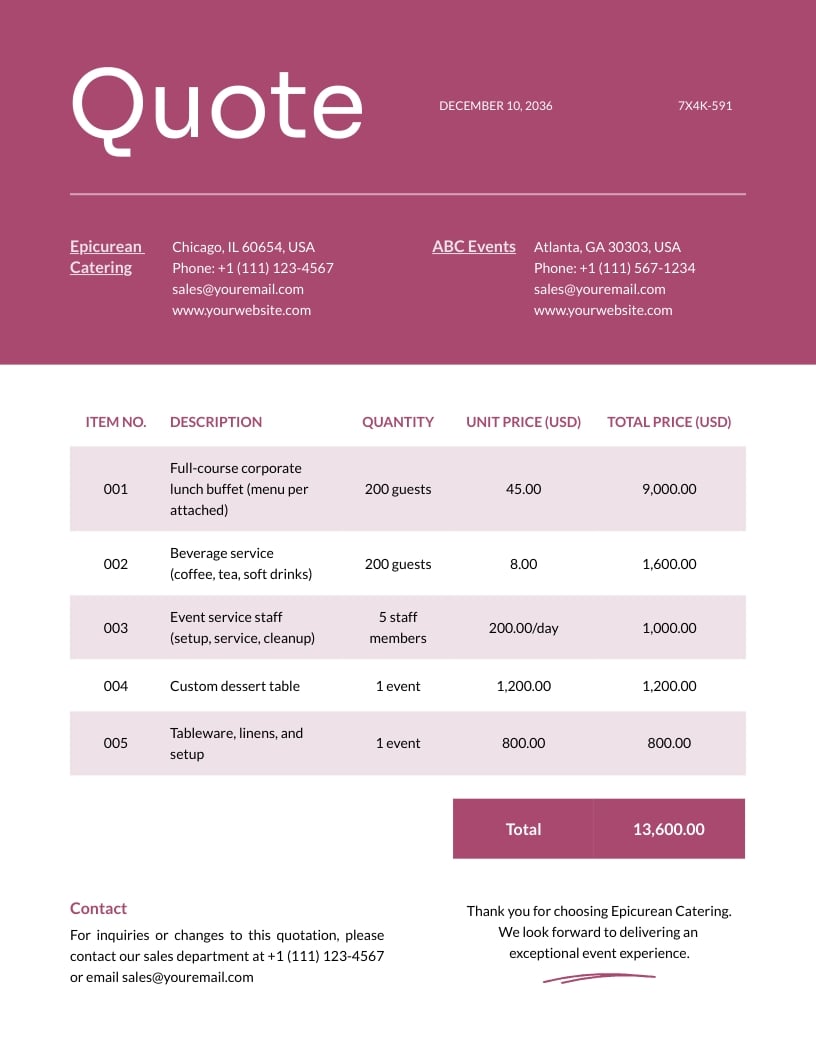 Small Business Quotation Template Small Business Quotation Template