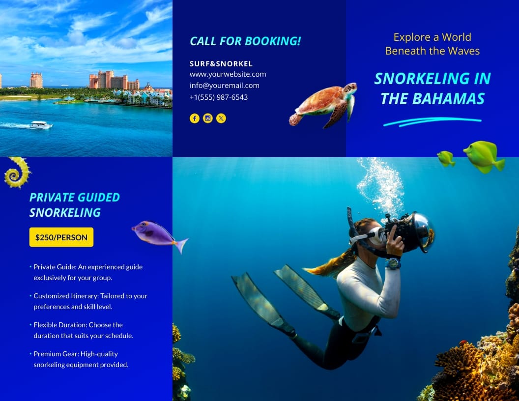 Snorkeling Trifold Brochure Template