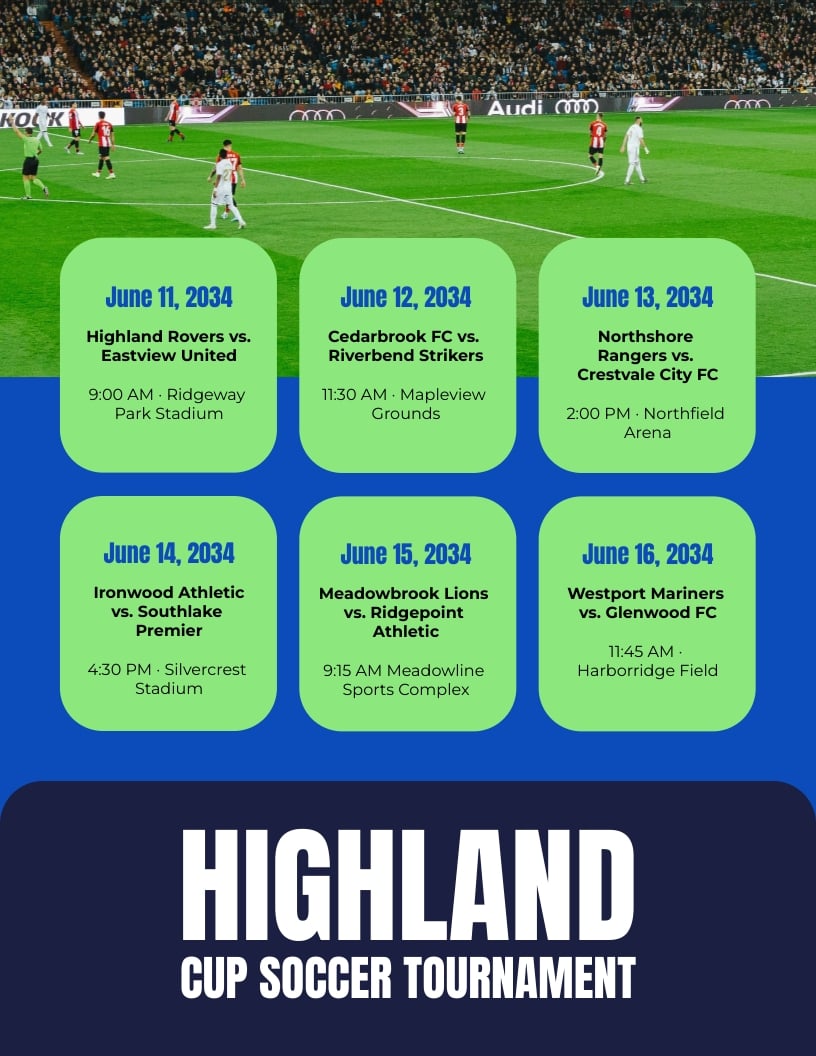 Soccer Schedule Template