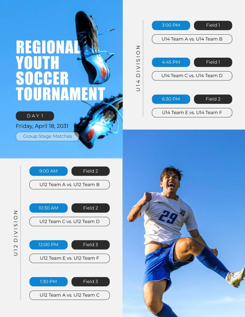 Soccer Tournament Schedule Template