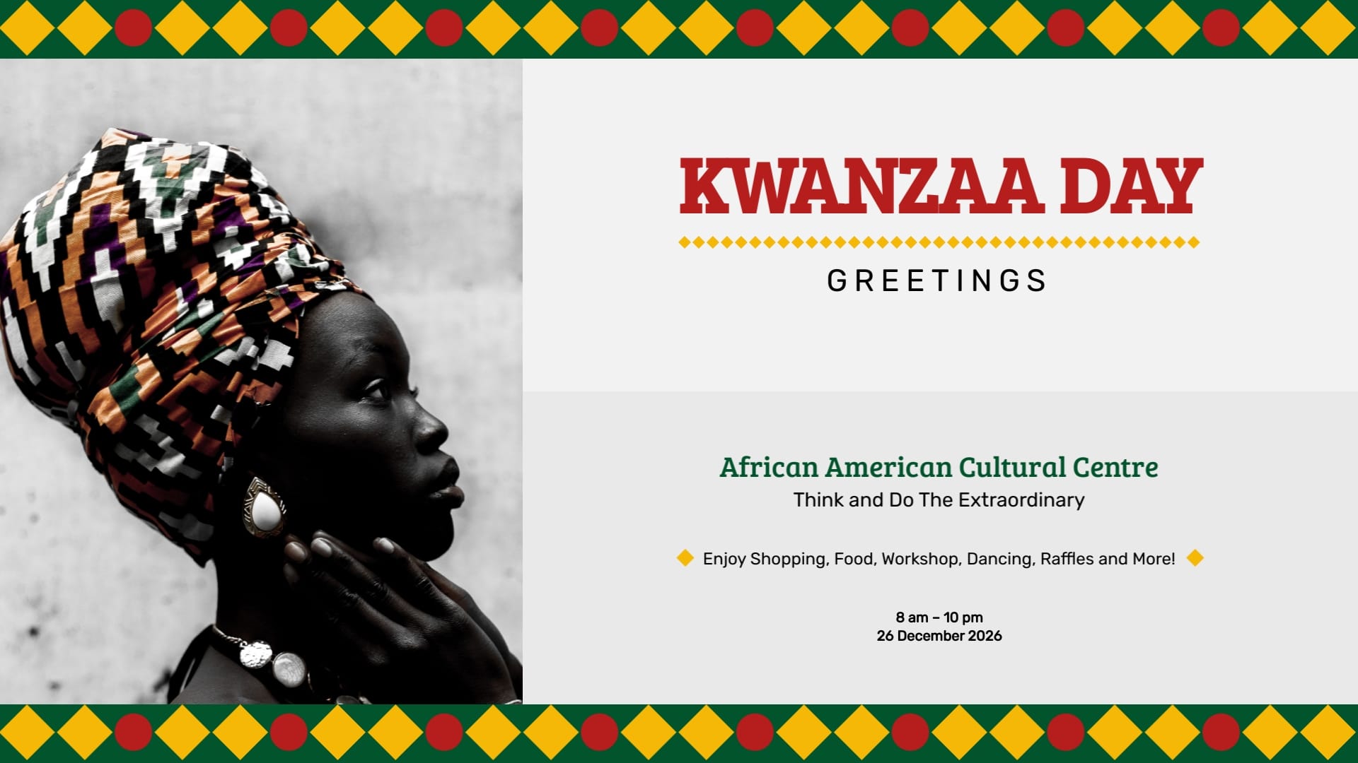 Social Event Kwanzaa Greeting Card Template
