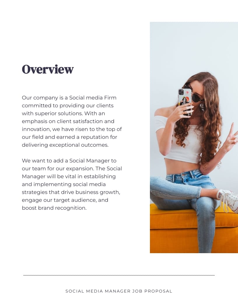 Social Media Manager Job Proposal Template - Slide 3 Social Media Manager Job Proposal Template - Slide 3