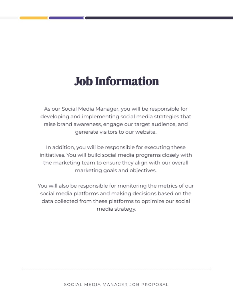 Social Media Manager Job Proposal Template - Slide 8 Social Media Manager Job Proposal Template - Slide 8