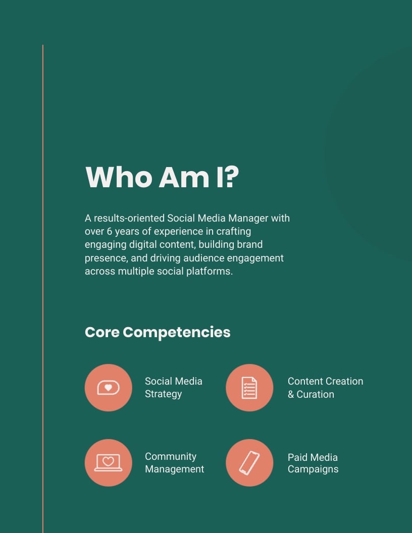 Social Media Manager Portfolio Template - Slide 2 Social Media Manager Portfolio Template - Slide 2