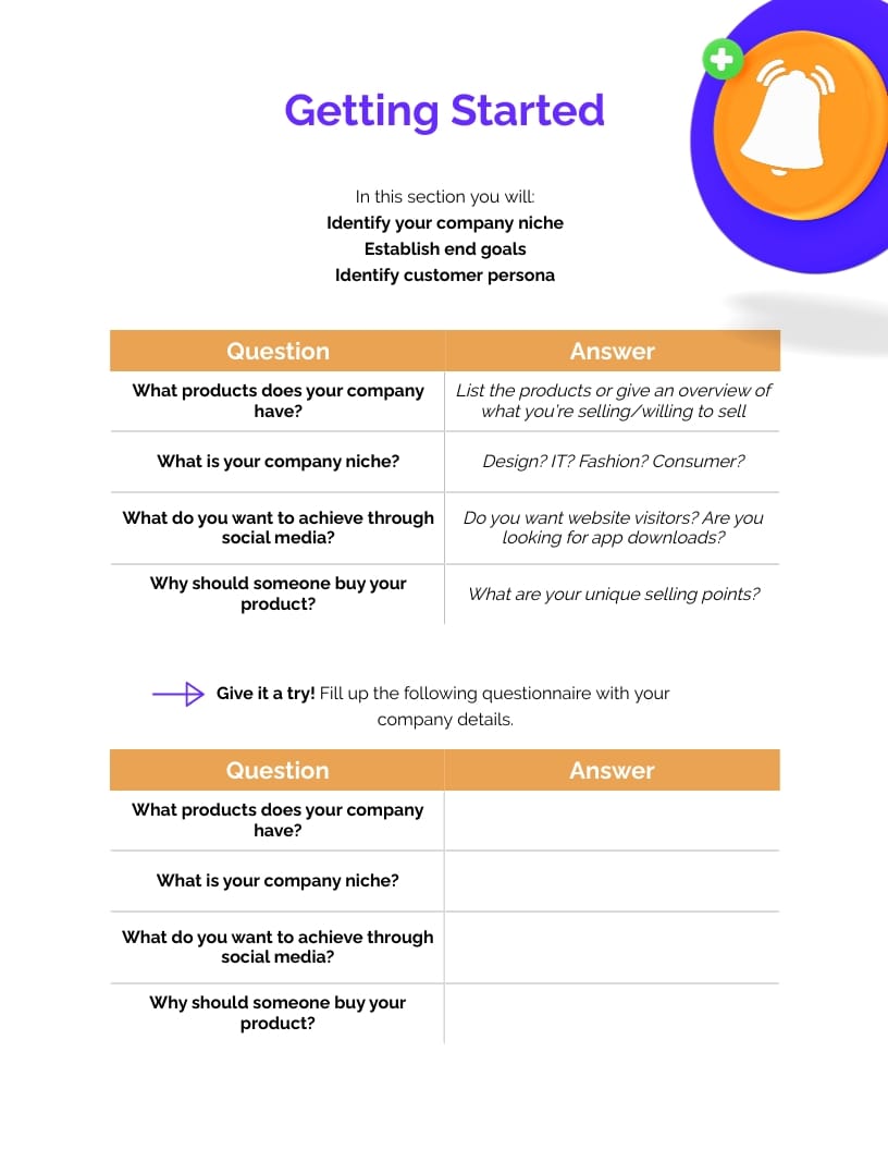 Social Media Planning Workbook Template - Slide 4 Social Media Planning Workbook Template - Slide 4