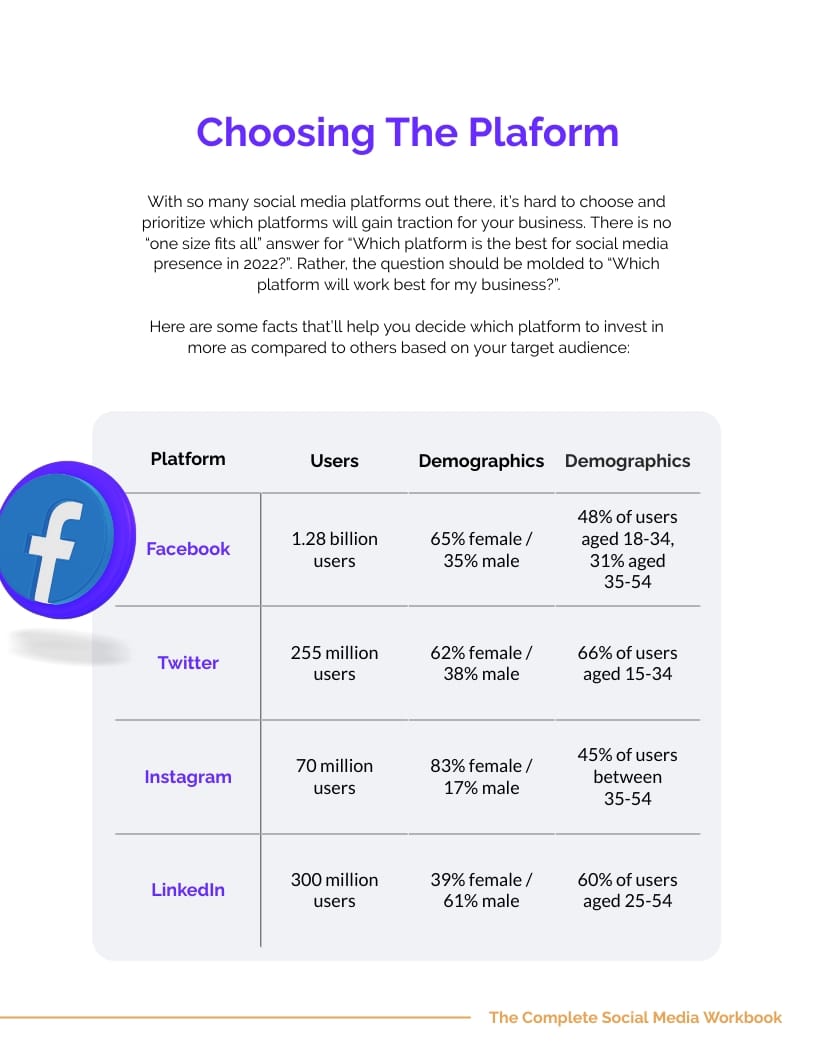 Social Media Planning Workbook Template - Slide 6 Social Media Planning Workbook Template - Slide 6