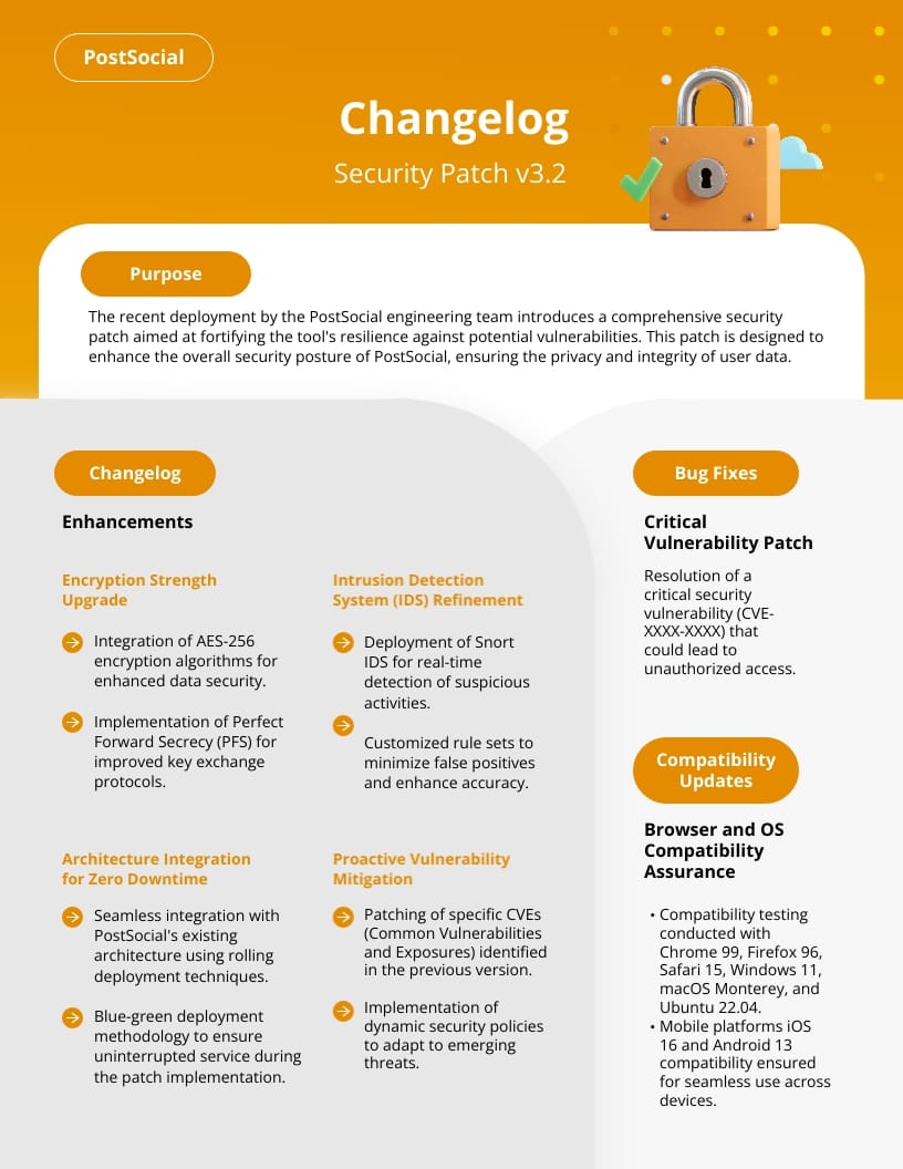 Software Specification One Pager Template