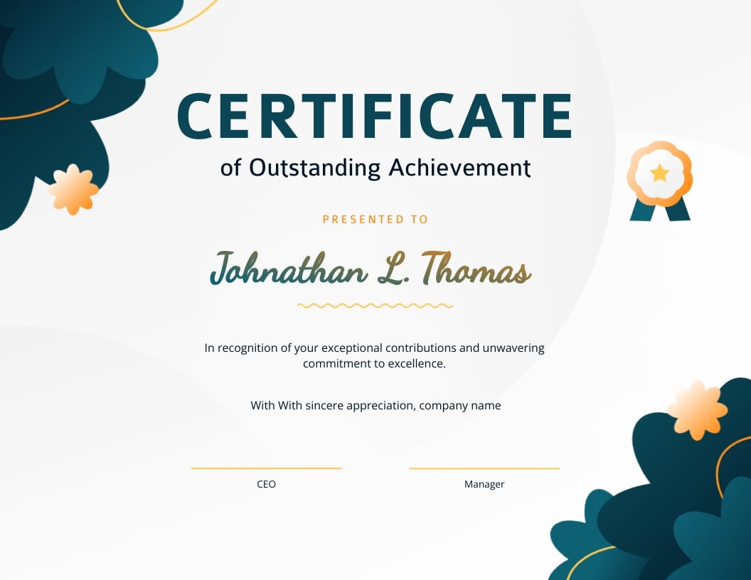 Special Recognition Certificate Template